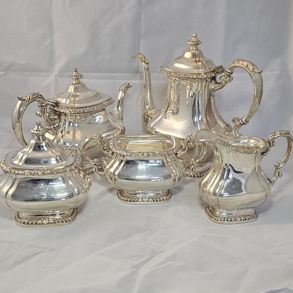 Gorham Shell & Gadroon Silver plate Tea Set - 5 PC.